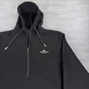 Cutter & Buck Half Zip Hoodie Mens M Black Jekyll Island Golf Club Roam Echo